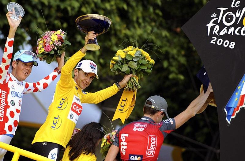 The top-three of the 2008 Tour de France Photo © Roberto Bettini