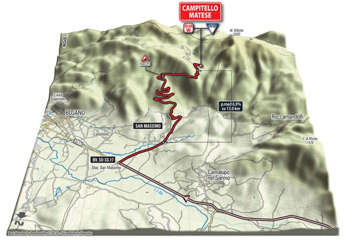 Джиро д’Италия-2015, превью этапов: 8 этап, Фьюджи - Кампителло Матезе, 186 км