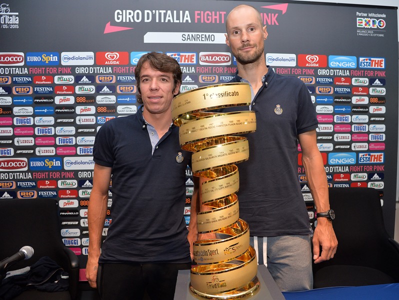 Пресс-конференция Ригоберто Урана и Тома Боонена перед стартом на Джиро д'Италия-2015