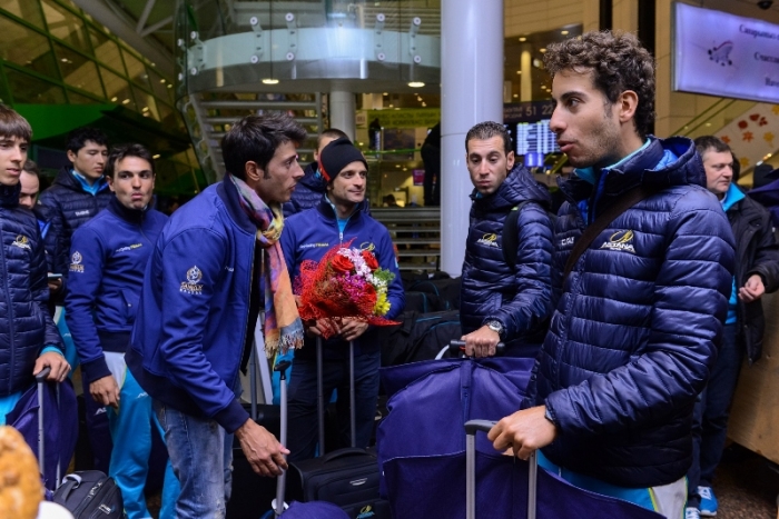 Встреча команды Astana Pro Team в аэропорту Астаны