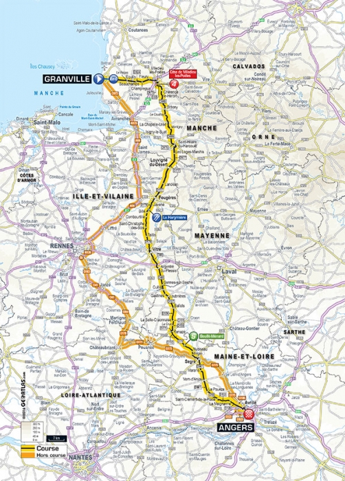 Тур де Франс-2016, превью этапов: 3 этап, Гранвиль - Анже, 223.5 км