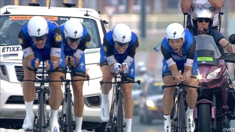 Команда Etixx-Quick Step - победитель в командной разделке чемпионата мира по велоспорту-2016 у мужчин
