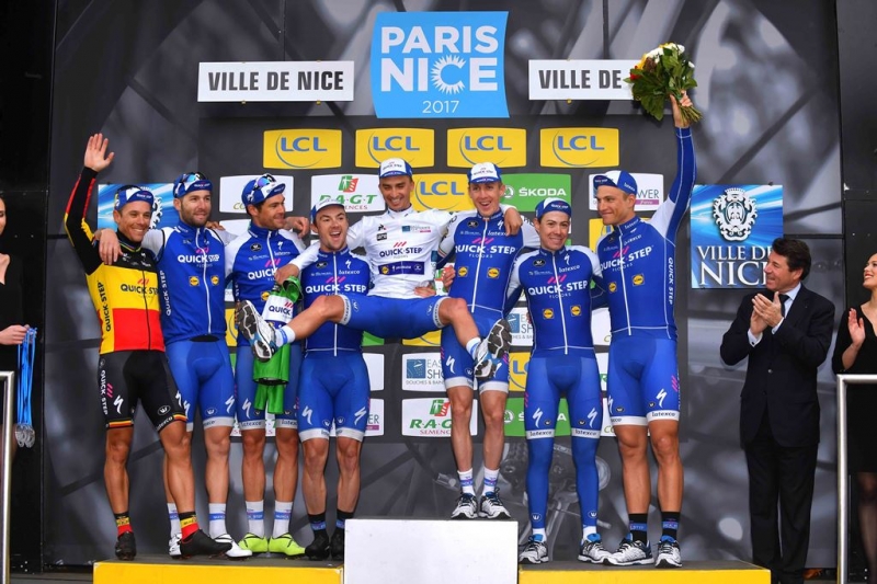 Серхио Энао, Давид де ла Крус, Дэн Мартин и Жулиан Алафилипп о 8-м этапе Париж-Ницца-2017