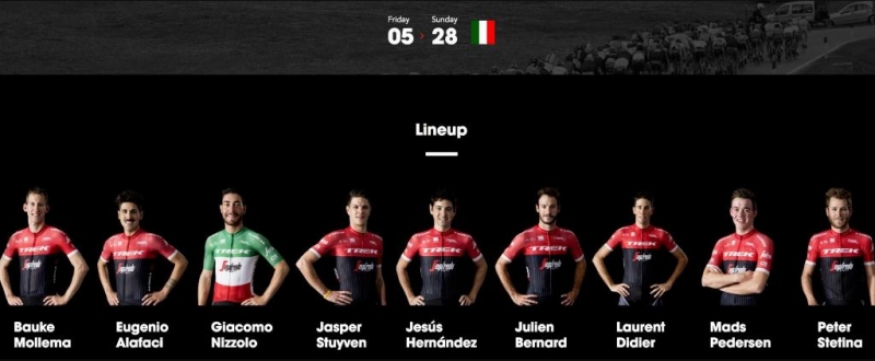 Состав команды Trek-Segafredo на Джиро д'Италия-2017
