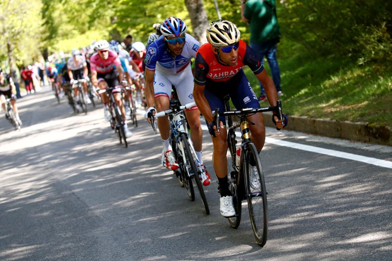 Омар Фраиле, Том Дюмулин, Винченцо Нибали, Андрей Амадор об 11-м этапе Джиро д'Италия-2017