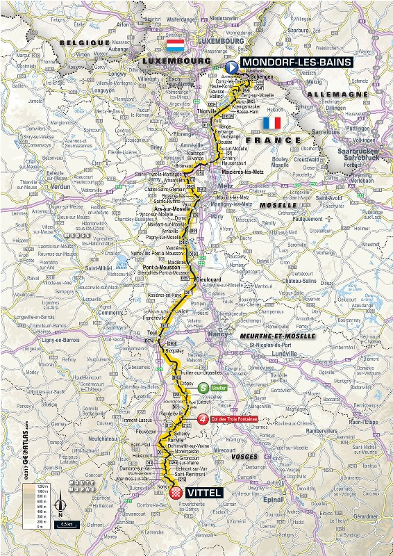 Тур де Франс-2017. Альтиметрия маршрута - 4 этап