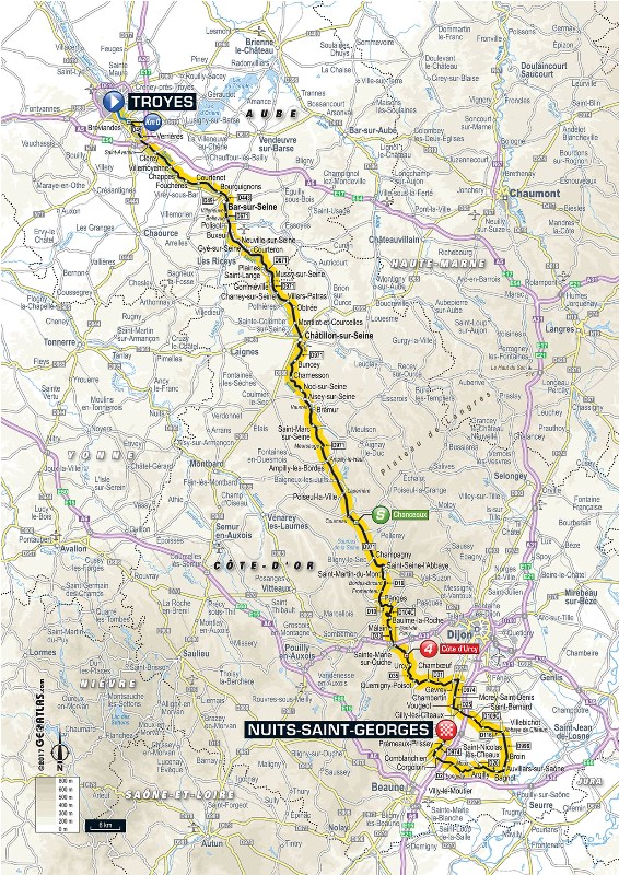 Тур де Франс-2017. Альтиметрия маршрута - 7 этап