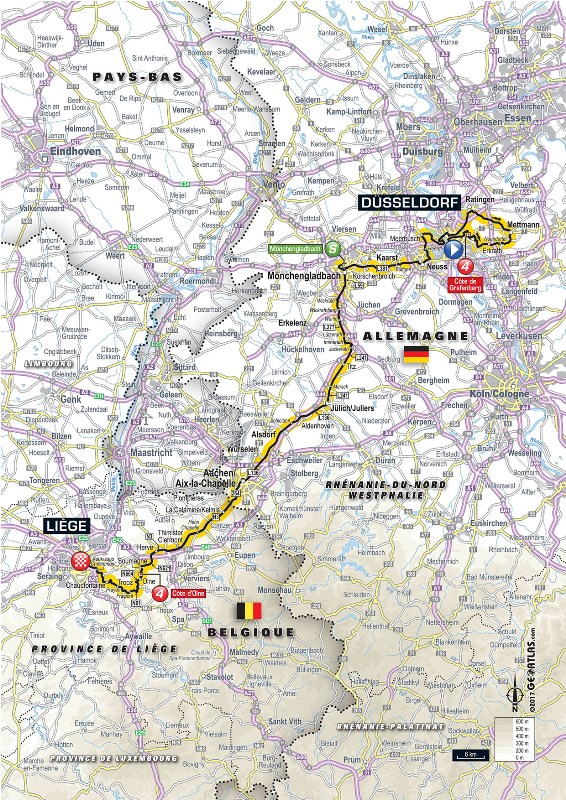 Тур де Франс-2017. Альтиметрия маршрута - 2 этап