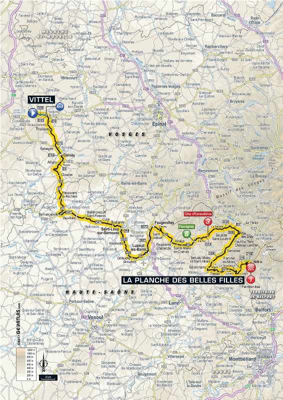 Тур де Франс-2017. Альтиметрия маршрута - 5 этап