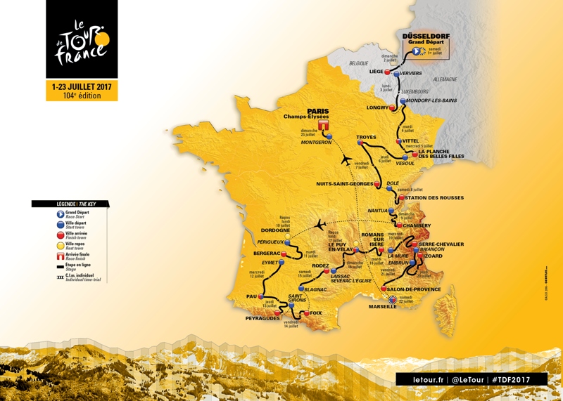 Тур де Франс-2017. Альтиметрия маршрута