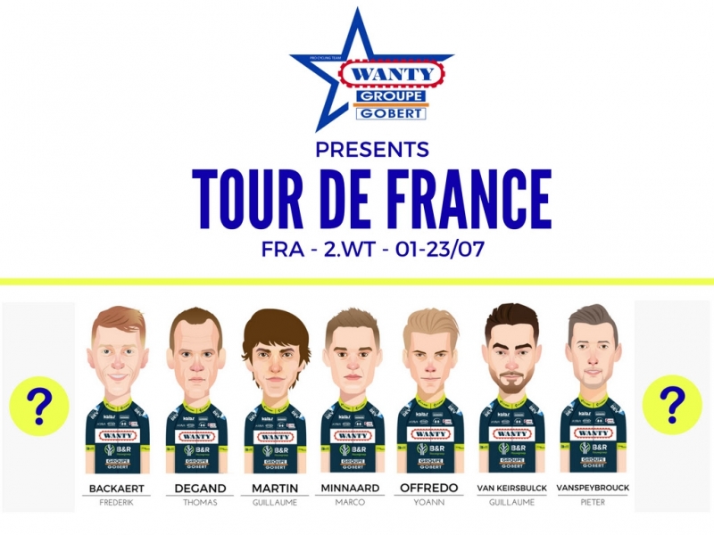 Команда  Wanty-Groupe Gobert объявила имена 7 велогонщиков - участников Тур де Франс-2017