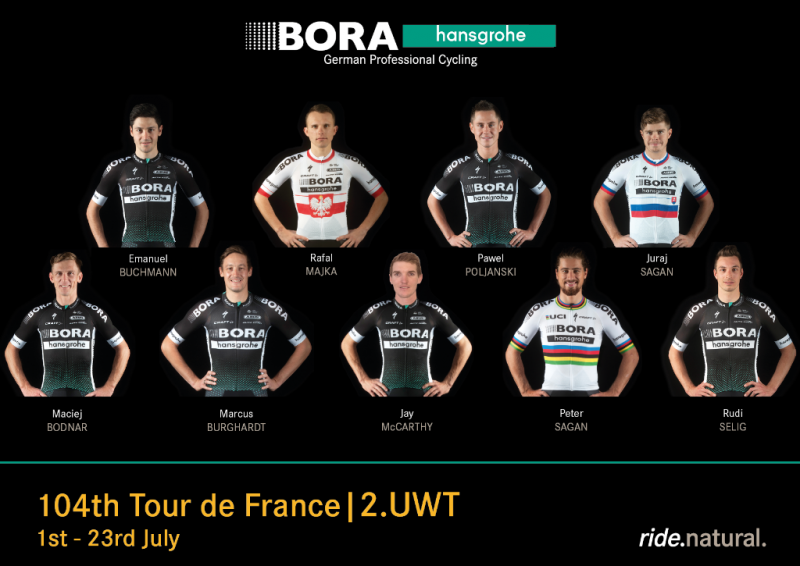 Состав команды Bora-hansgrohe на Тур де Франс-2017
