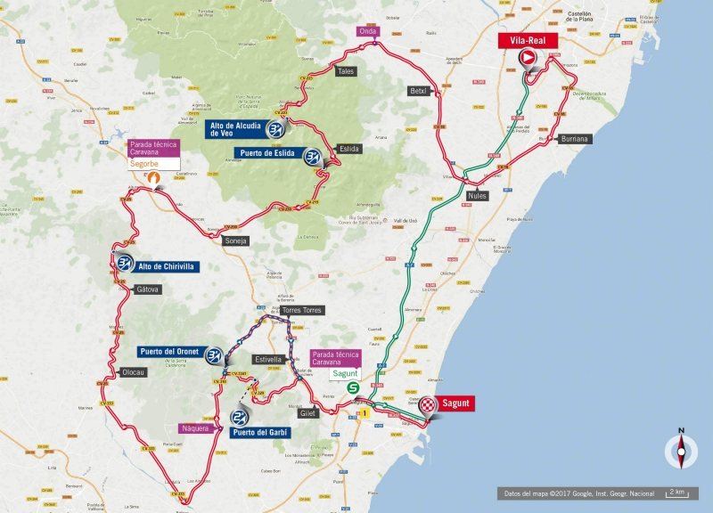 Вуэльта Испании-2017, превью этапов: 6 этап, Вильярреаль – Сагунто, 204,4 км