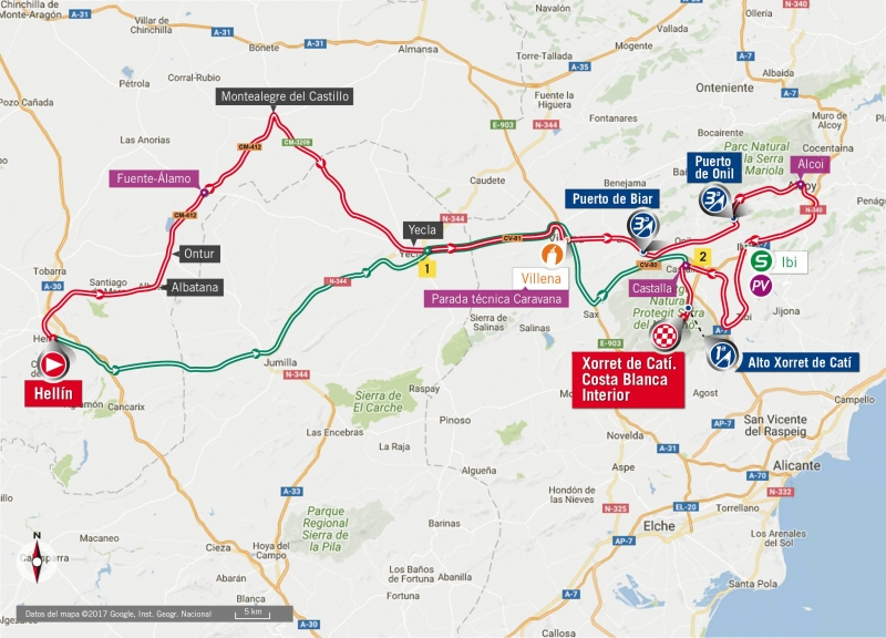 Вуэльта Испании-2017, превью этапов: 8 этап, Эльин - Шоррет де Кати, 199,5 км