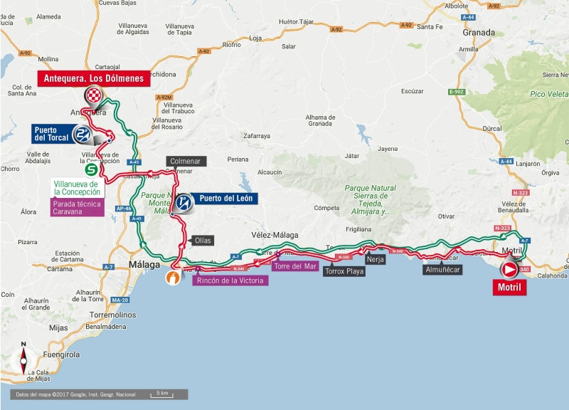 Вуэльта Испании-2017, превью этапов: 12 этап, Мотриль – Антекере, 160.1 км