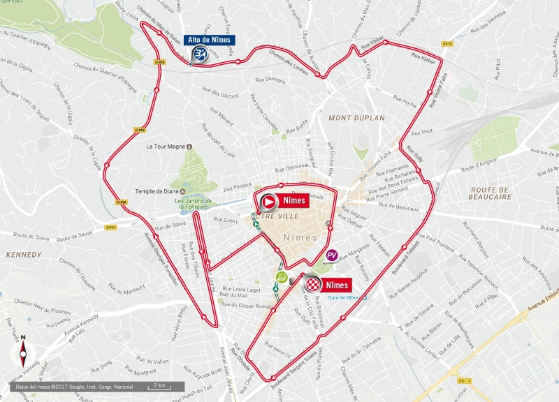 Вуэльта Испании-2017, превью этапов: 1 этап, Ним - Ним (Франция), 13.7 км