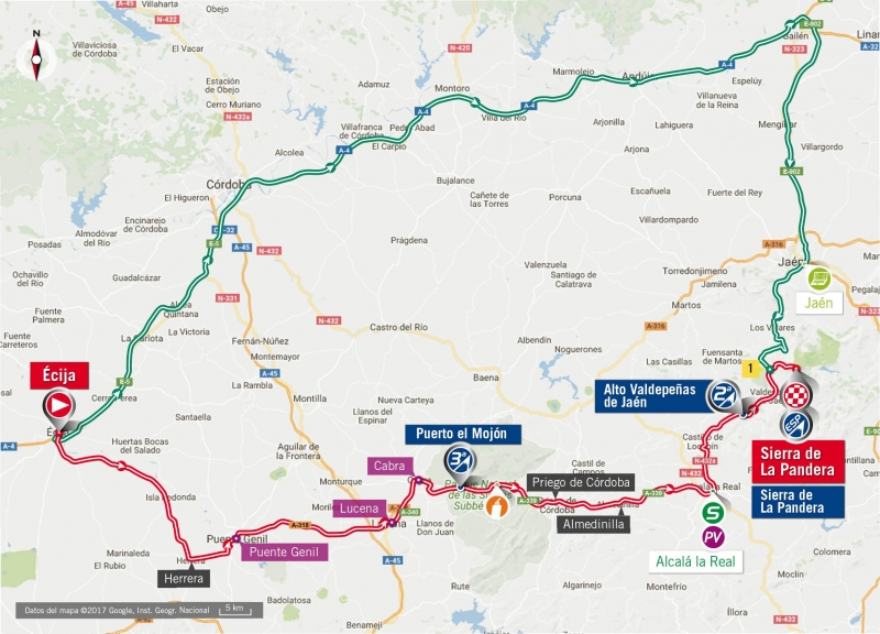 Вуэльта Испании-2017, превью этапов: 14 этап, Эсиха – Сьерра де ла Пандера, 175 км