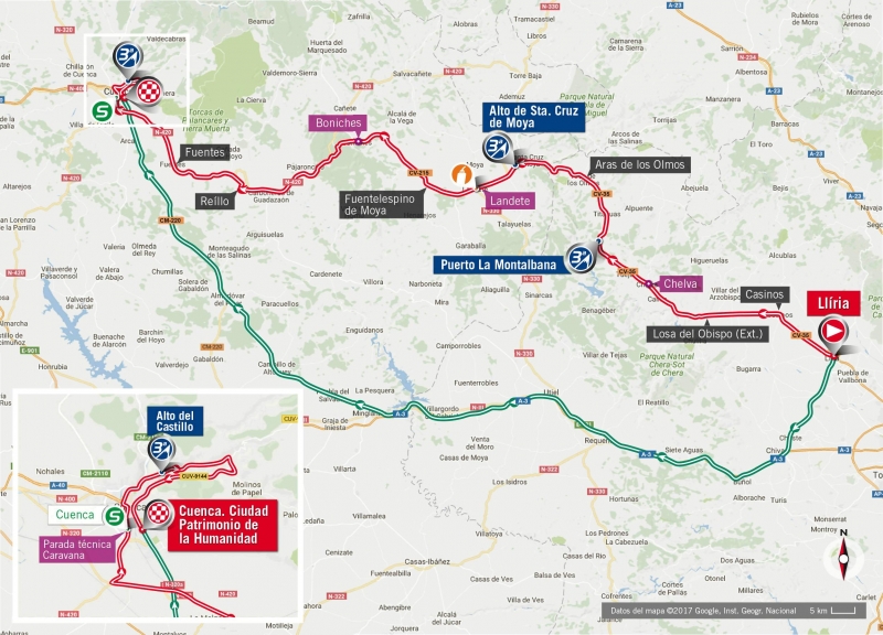 Вуэльта Испании-2017, превью этапов: 7 этап, Лирия – Куэнка, 207 км