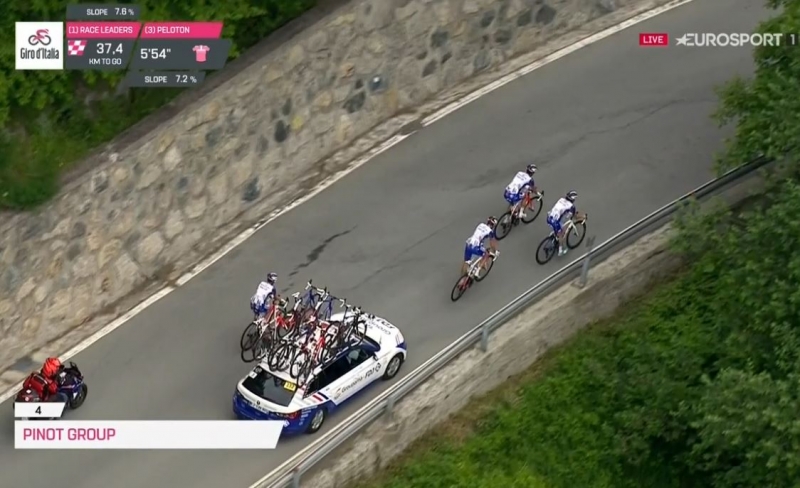 Тибо Пино доставлен в больницу после финиша 20 этапа Джиро д’Италия-2018