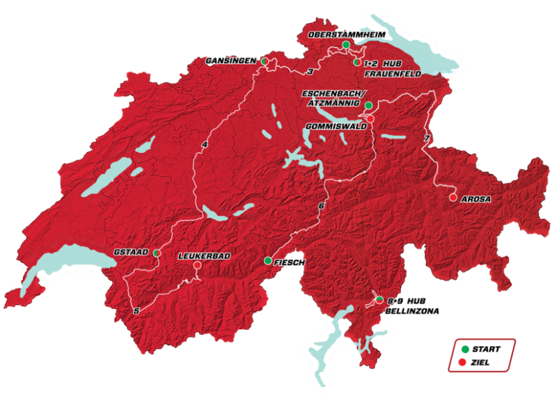 Тур Швейцарии-2018. Маршрут