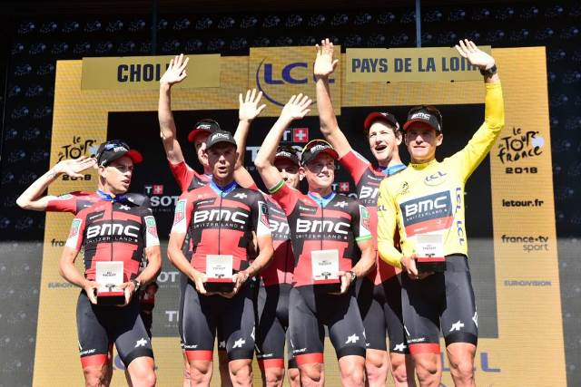 Команда BMC – победитель командной гонки 3-го этапа Тур де Франс-2018