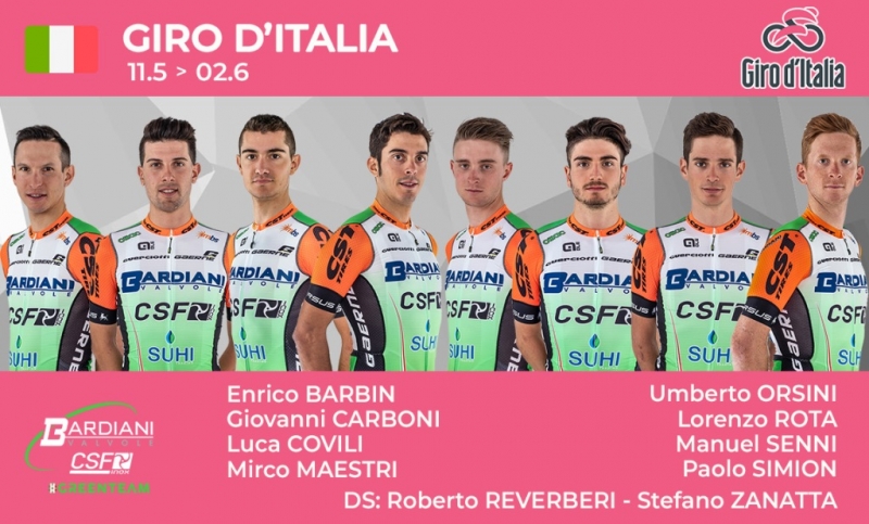 Состав команды Bardiani-CSF на Джиро д’Италия-2019