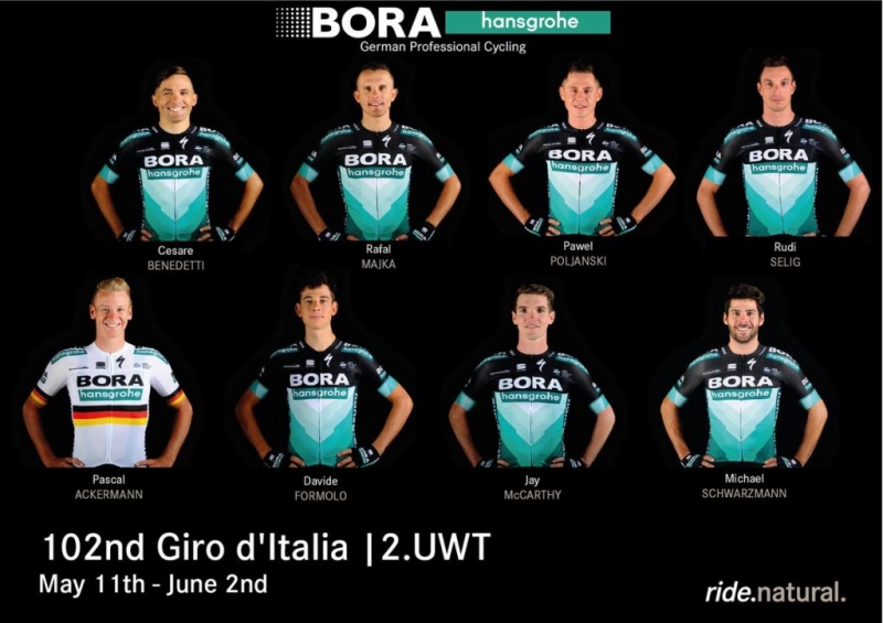 Состав команды Bora-hansgrohe на Джиро д’Италия-2019