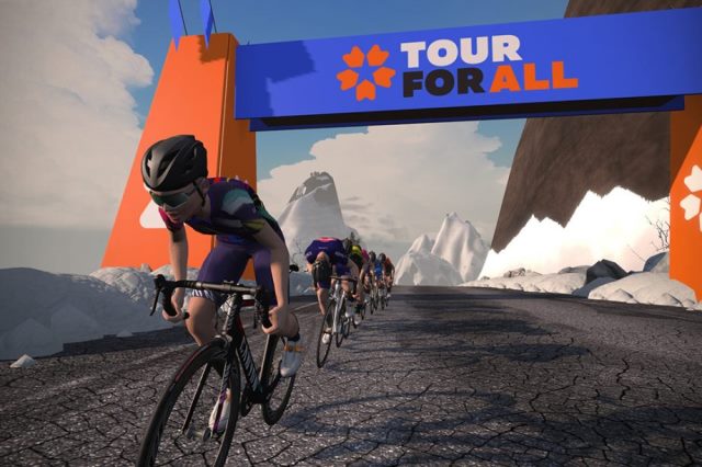 "Tour for all"  - серия виртуальных велогонок профессиональных команд от Zwift