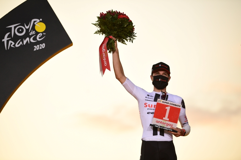 Марк Хирши по итогам Тур де Франс-2020 получил красный номер самого агрессивного гонщика