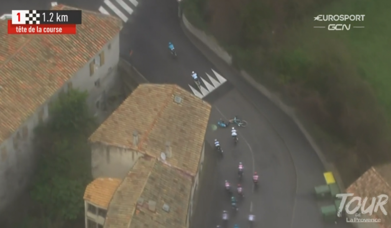 Александр Власов, Жулиан Алафилипп и Маттео Йоргенсен избежали травм после падения на 2-м этапе Тура Прованса-2021