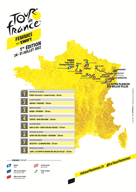 1-й выпуск женского Тур де Франс состоится в 2022 году