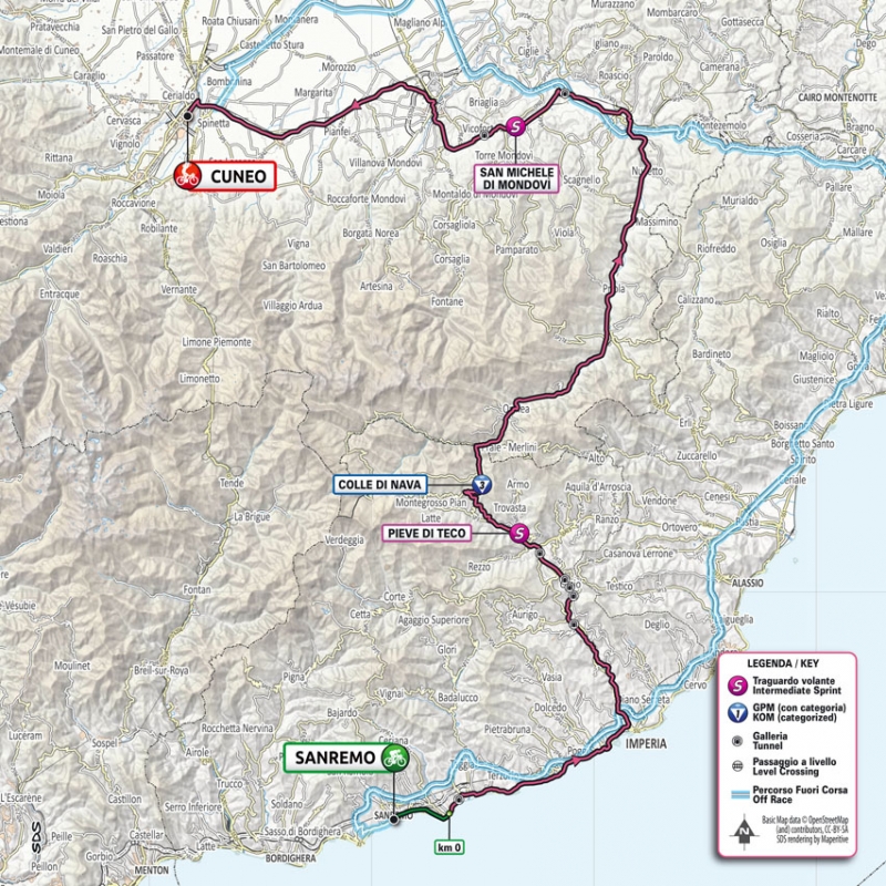 Джиро д’Италия-2022, превью этапов: 13 этап, Сан-Ремо - Кунео