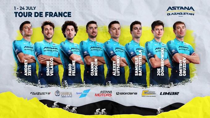 Состав команды Astana Qazaqstan на Тур де Франс-2022