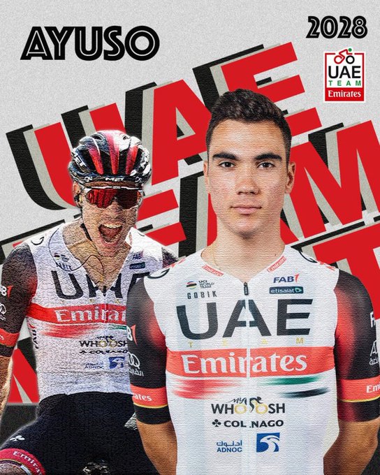 Хуан Аюсо продлил контракт с велокомандой UAE Team Emirates до 2028 года