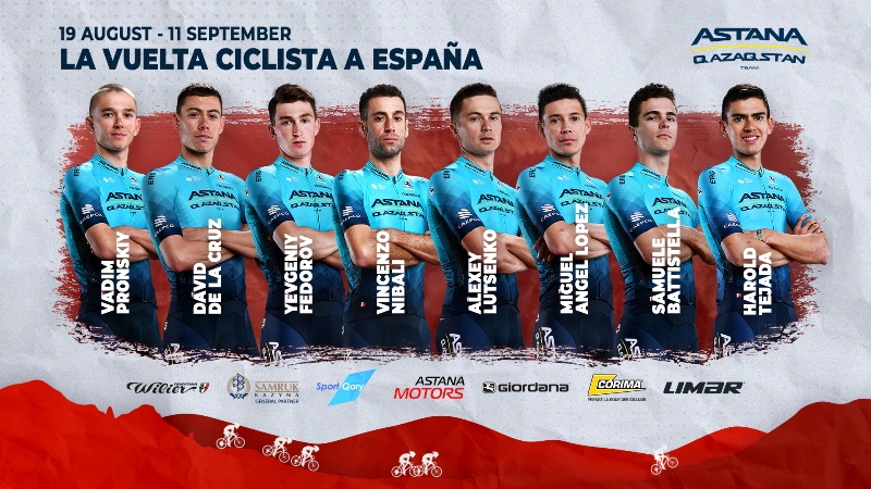 Состав велокоманды Astana Qazaqstan на Вуэльту Испании-2022