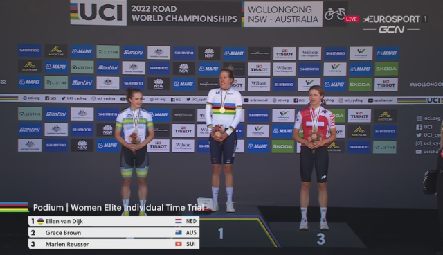 Эллен ван Дейк завоевла золото в индивидуальной гонке на время на чемпионате мира по велоспорту-2022