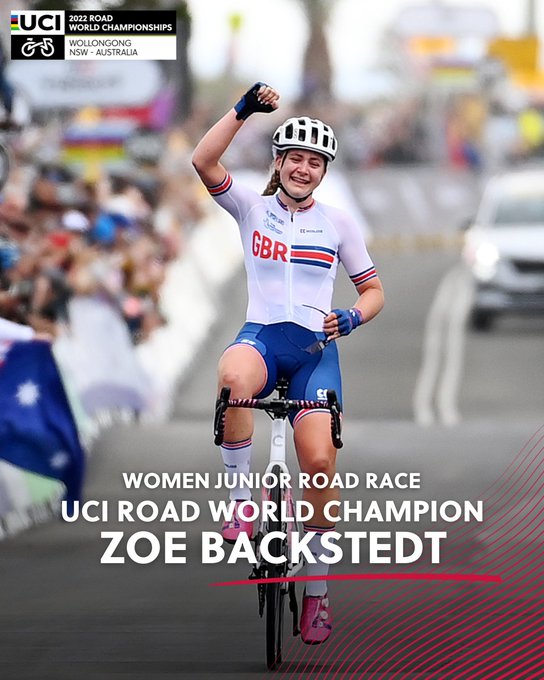 Зои Бэкстедт – абсолютная чемпионка мира по шоссейному велоспорту среди юниоров