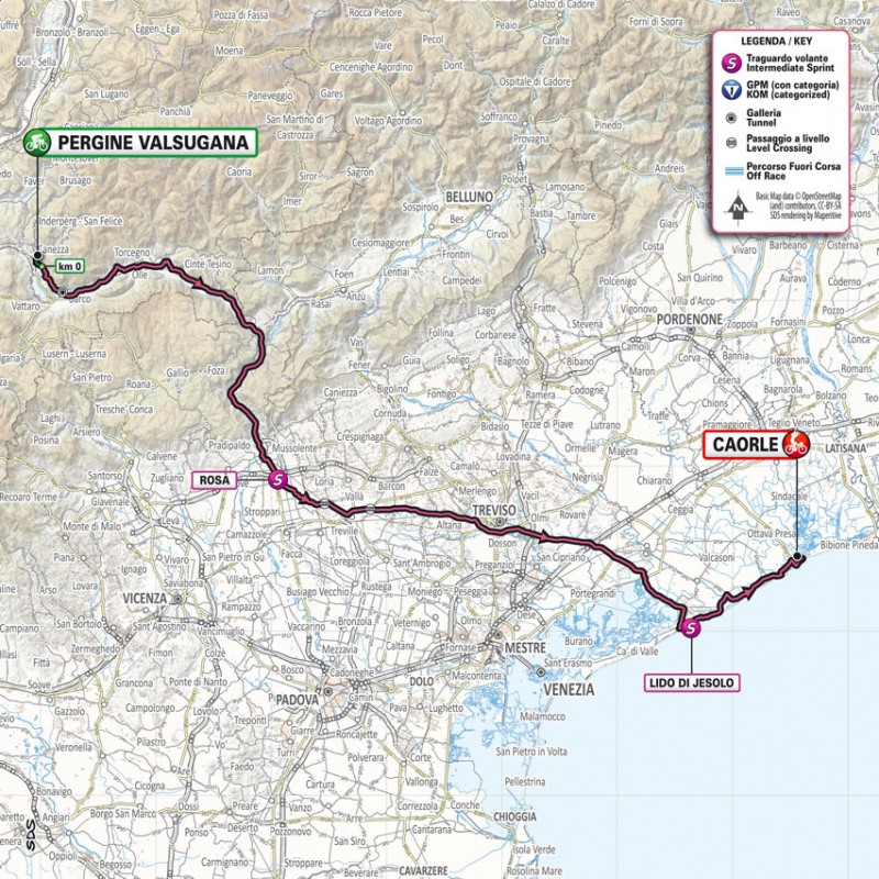 Джиро д’Италия-2023, превью этапов: 17 этап, Перджине-Вальсугана - Каорле