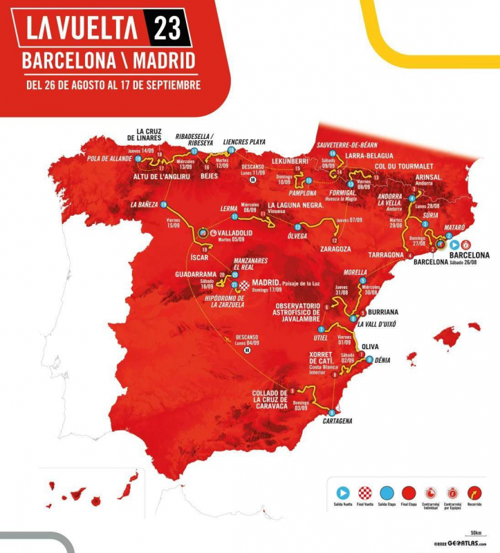 Вуэльта Испании-2023. Альтиметрия маршрута