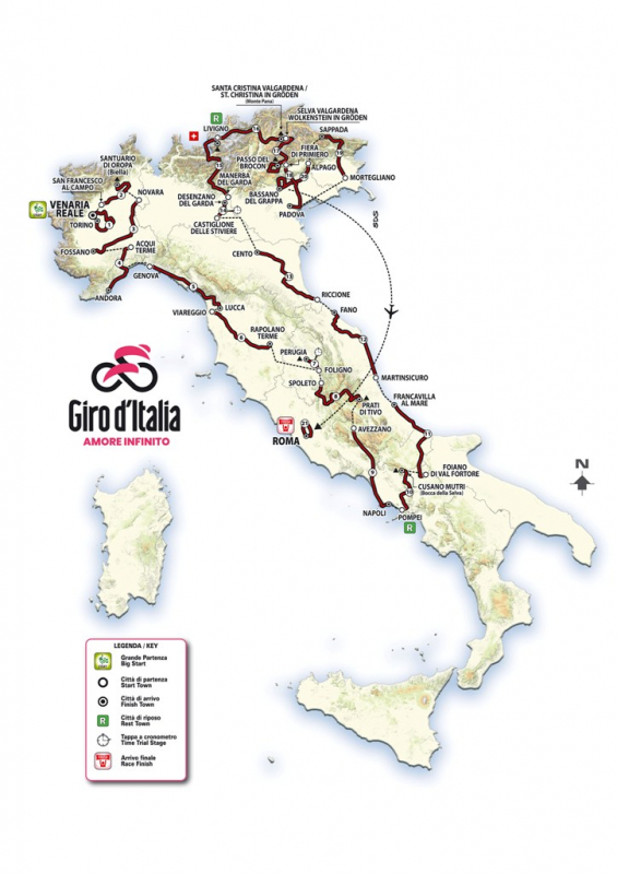 Джиро д'Италия-2024. Альтиметрия маршрута