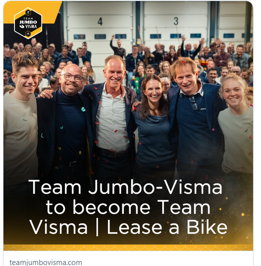 Jumbo-Visma to become Visma-Lease a Bike for 2024