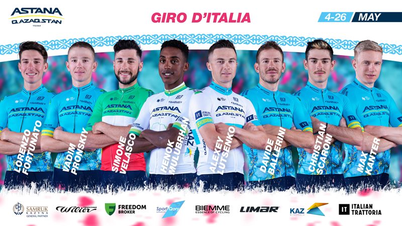 Состав команды Astana Qazaqstan на Джиро д’Италия-2024