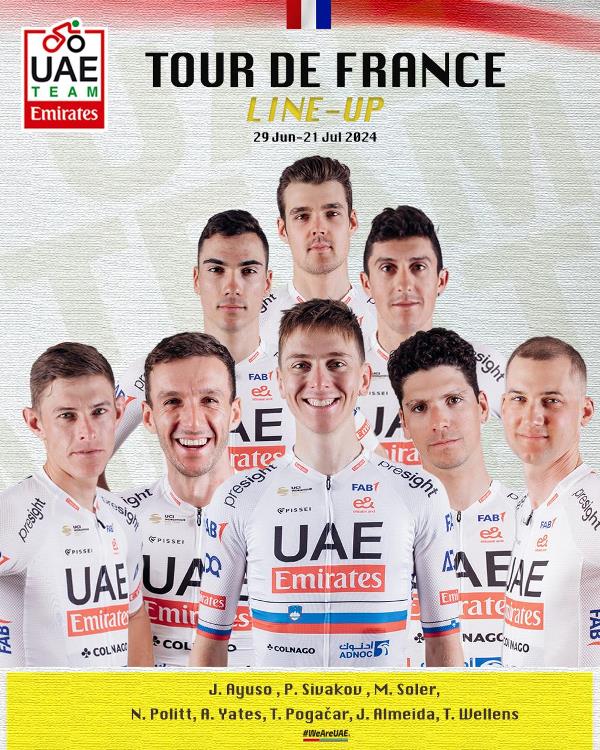 Тадей Погачар возглавит велокоманду UAE Team Emirates на Тур де Франс-2024