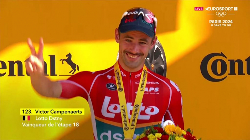 Виктор Кампенартс — победитель 18 этапа Тур де Франс-2024