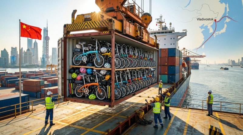 Схема этапов доставки с таможенным контролем для посылок с велотоварами. Процесс доставки велосипедных товаров из Китая в Россию
